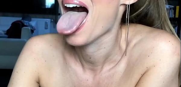  Long tongue- licking and sucking my fingers